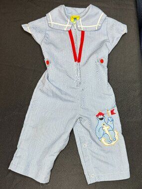 Vintage Sesame Street Child Sailor Romper, 18-24 months Cookie Monster